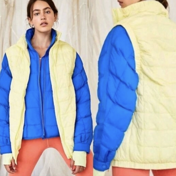 Free People Piper Packable Vest Yellow Size Medium - Picture 1 of 11